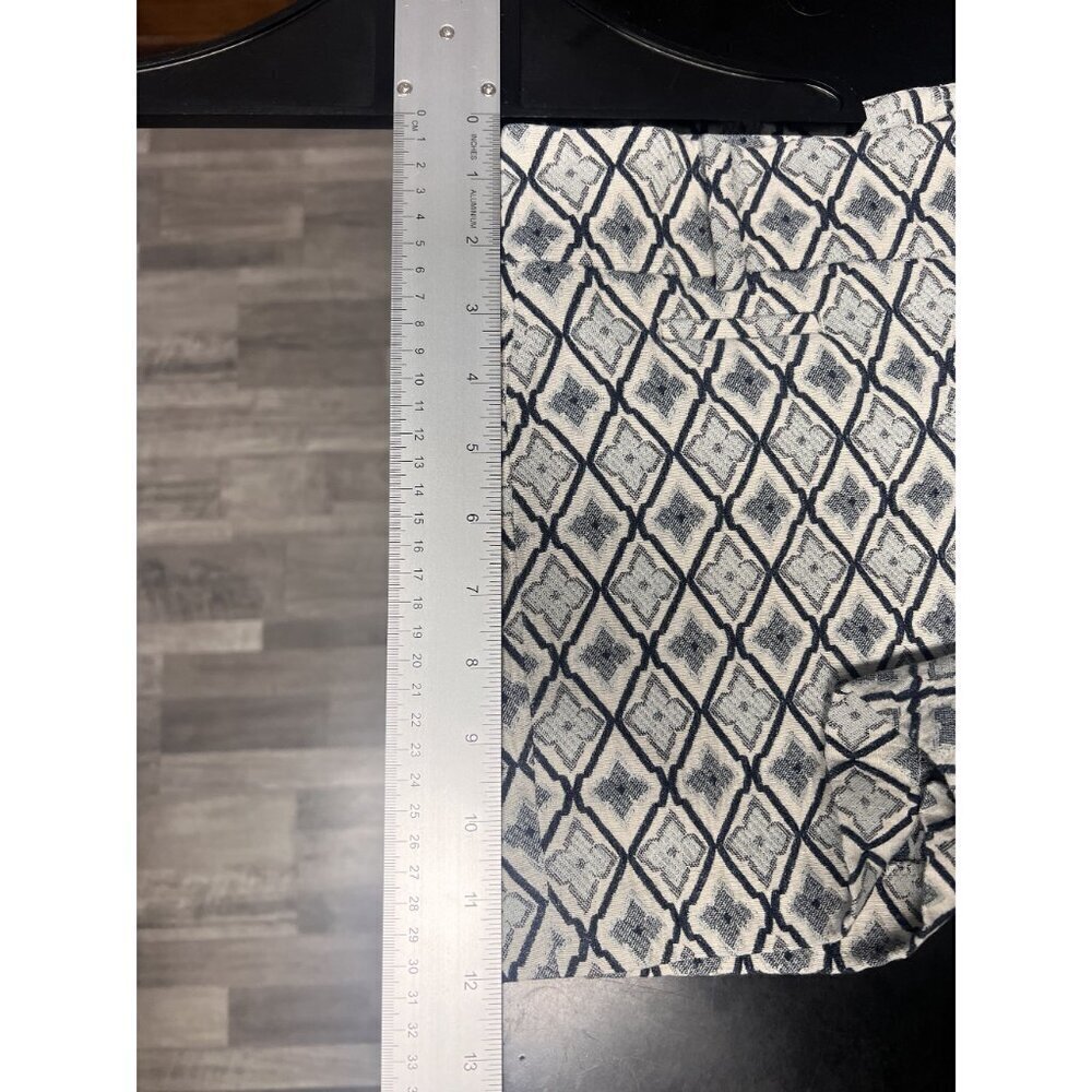 Ann Taylor Loft Women 0 White/Blue Geometric Print Shorts Beach Resort Wear - Picture 6 of 8